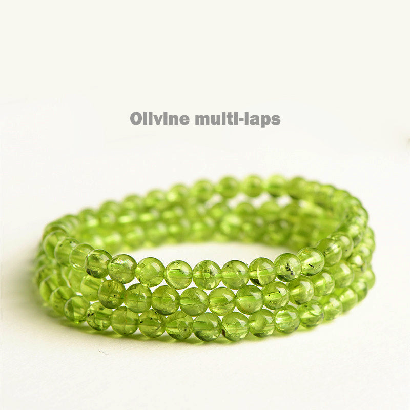 Olivine multi-laps bracelet